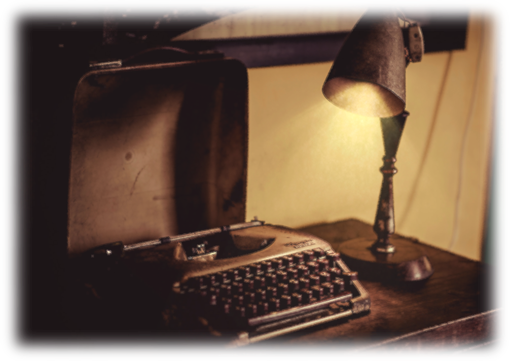 Typewriter on desk